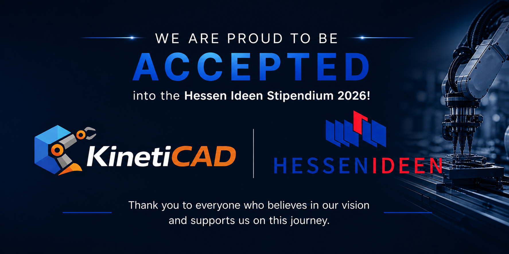 KinetiCAD selected as a Hessen Ideen Stipendium 2026 winner